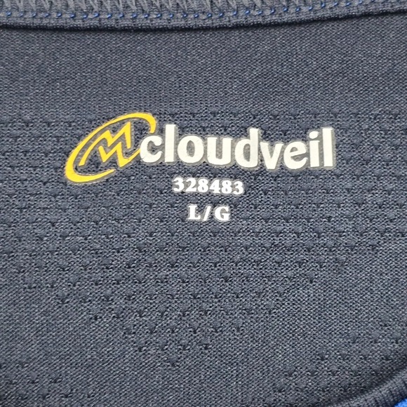 Cloudveil Shirt Men Large Blue Short Sleeve Pullover Stretch Active Workout Gym - Picture 4 of 11